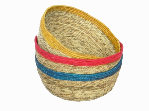 Round corn husk bread basket - assorted color